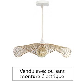 Abat-jour ondulé libellule en bambou