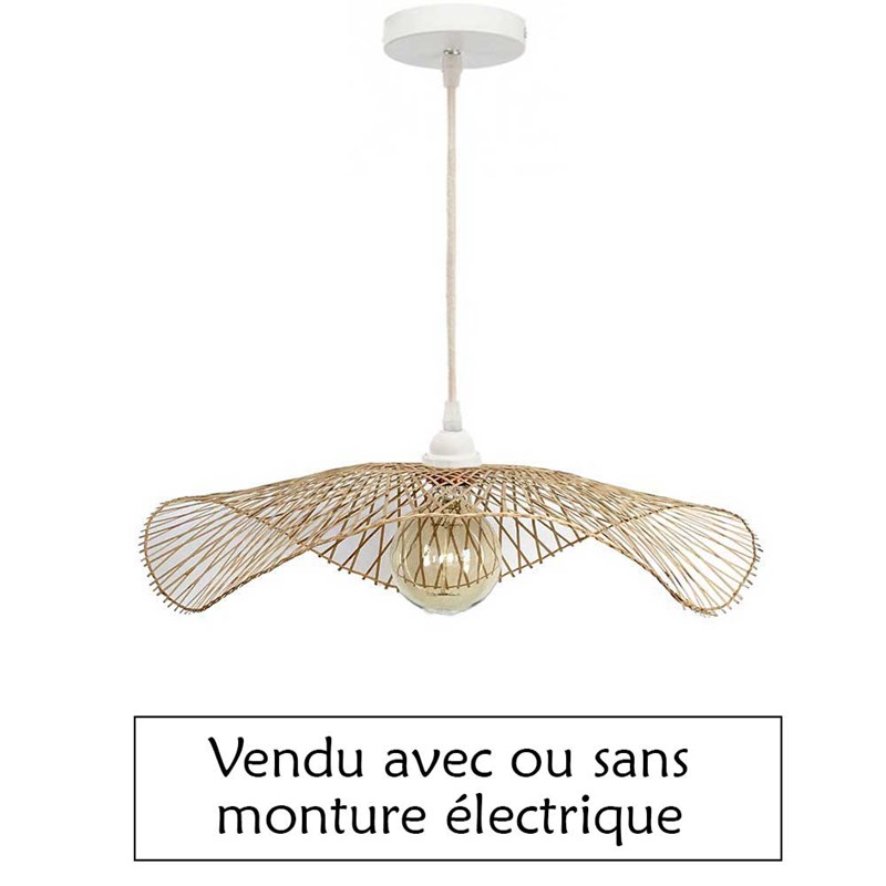 Abat-jour ondulé libellule en bambou