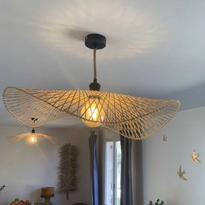 Abat-jour ondulé libellule en bambou