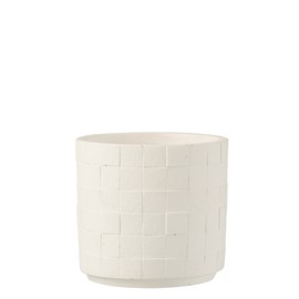 Cache-pot en poterie effet facettes