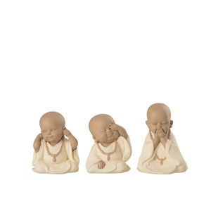 Lot de 3 petits moines représentants de