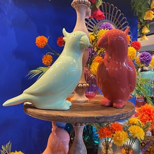 Décoration à poser cacatoès en céramique vert clair