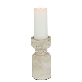 Bougeoir en terre cuite coloris beige