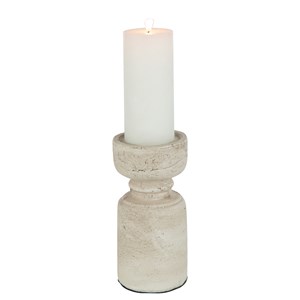 Bougeoir en terre cuite coloris beige