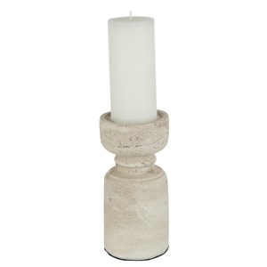 Bougeoir en terre cuite coloris beige