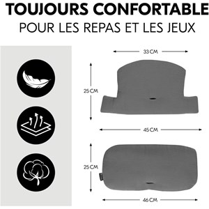 Coussin chaise select gris foncé