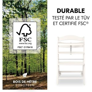 Chaise haute beta+ blanc complète