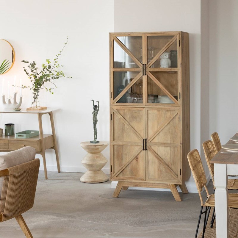 Made In Meubles - Vitrine en bois de manguier thalia