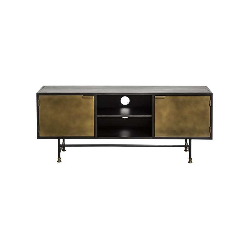 Meuble tv en laiton et métal