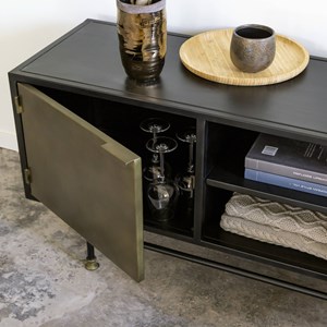 Meuble tv en laiton et métal