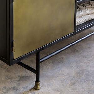 Meuble tv en laiton et métal