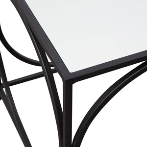 Table basse carrée miroir et métal