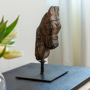 Sculpture en bois et métal