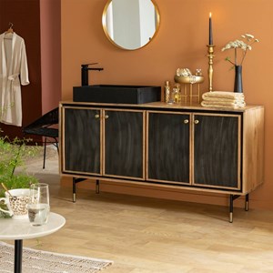 Meuble sous vasque en bois de manguier