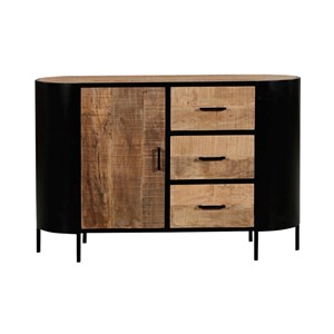 Petit buffet en métal et bois de manguier achille