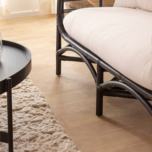 Canapé en rotin noir 2 places anissa