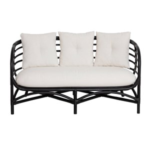 Canapé en rotin noir 2 places anissa