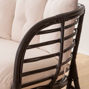 Canapé en rotin noir 2 places anissa