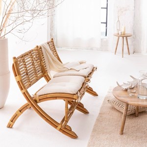 Fauteuil cinéma en rotin 2 places mayeul