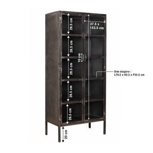 Vitrine en métal 2 portes gabin