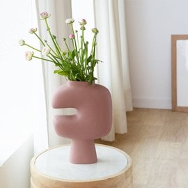 Petit vase rose en aluminium mimosa