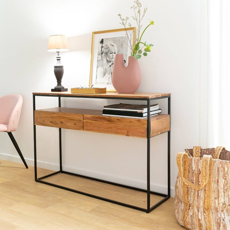 Vase rose 2 tiges en aluminium