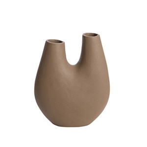 Vase marron 2 tiges en aluminium