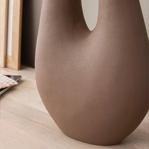 Vase marron 2 tiges en aluminium
