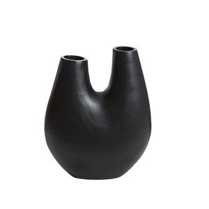 Vase noir 2 tiges en aluminium