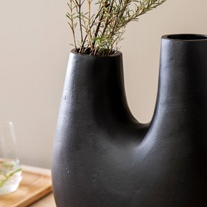 Vase noir 2 tiges en aluminium