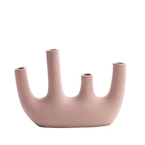 Vase rose 4 tiges en aluminium