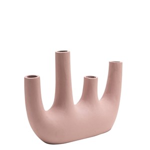 Vase rose 4 tiges en aluminium