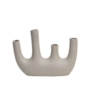Vase beige 4 tiges en aluminium