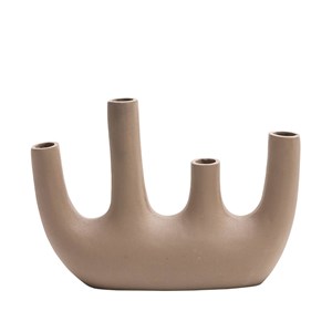Vase marron 4 tiges en aluminium