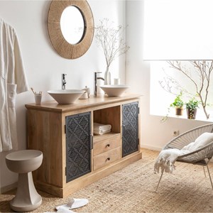 Bout de canapé beige