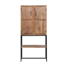 Armoire en bois d'acacia et métal