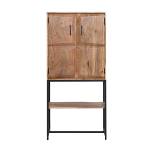Armoire en bois d'acacia et métal