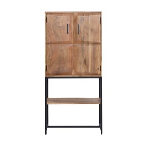 Armoire en bois d'acacia et métal