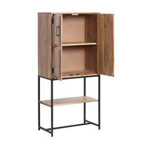 Armoire en bois d'acacia et métal