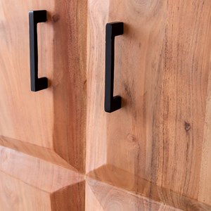 Armoire en bois d'acacia et métal