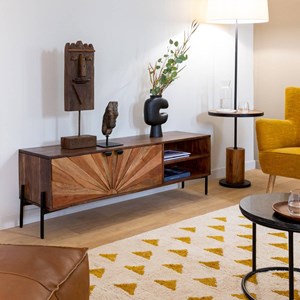 Meuble tv en bois d'acacia