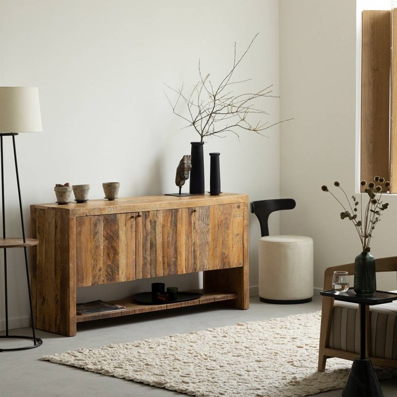 Meuble sous vasque en bois recyclé naël