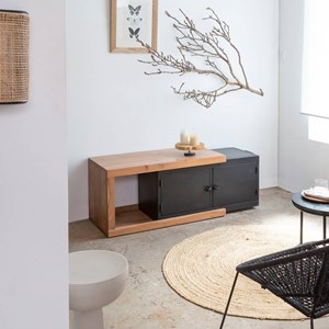 Meuble tv en bois d'acacia