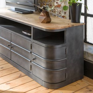 Meuble tv arrondi en métal locker
