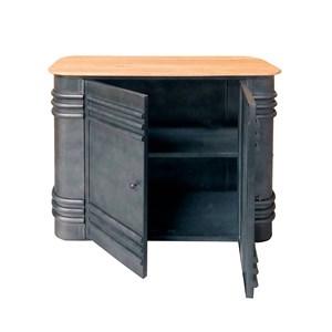 Buffet haut en métal et bois de manguier locker