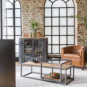 Buffet vitrine en métal locker
