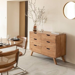 Commode en bois d'acacia massif iwa