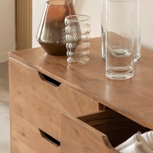 Commode en bois d'acacia massif iwa