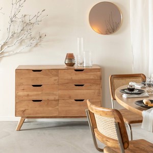 Commode en bois d'acacia massif iwa