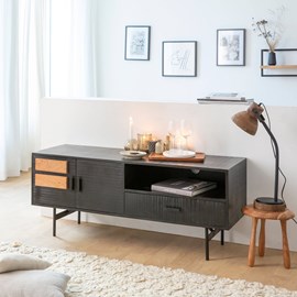 Meuble tv en bois d'acacia